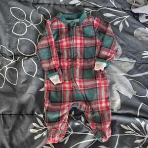Old Navy Festive Plaid Kids Footie